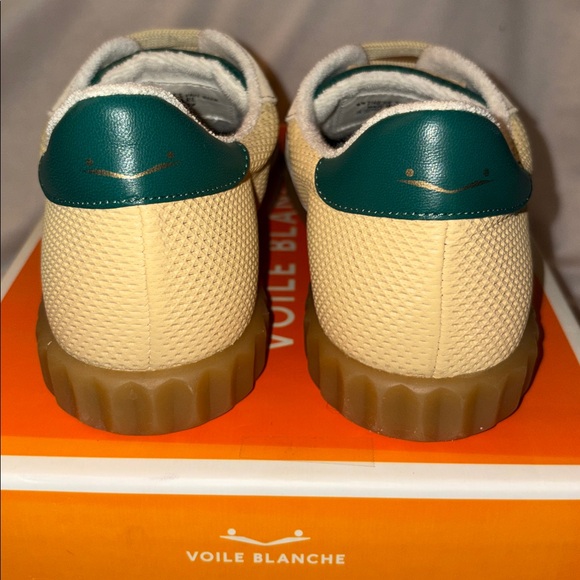 NWT VOILE BLANCHE Ines Sneaker in Ecru/Straw/Green - Picture 11 of 15